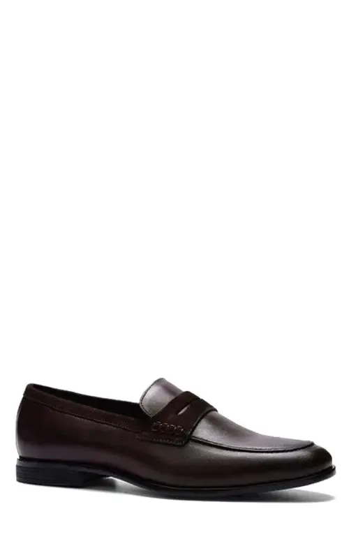 Leon Penny Loafer in Brown Leather by CARLOS SANTANA
