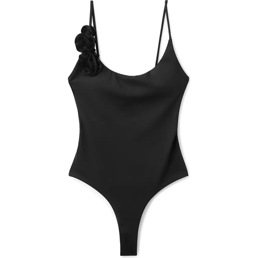 Floral Strap One-Piece Swimsuit by MANGO
