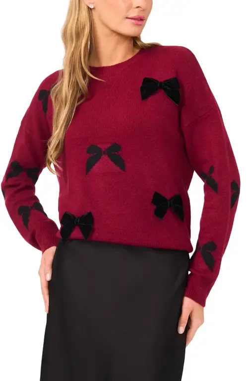 Bow Crewneck Sweater by CeCe