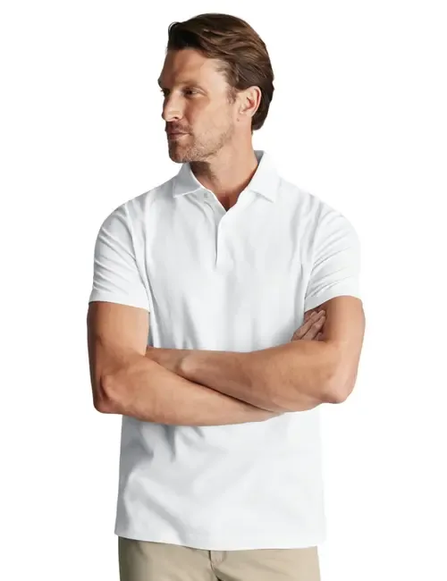 Short Sleeve Cotton Stretch Smart Pique Polo by Charles Tyrwhitt