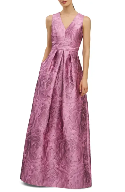 Mariah Crinkle Pleated Gown by Kay Unger