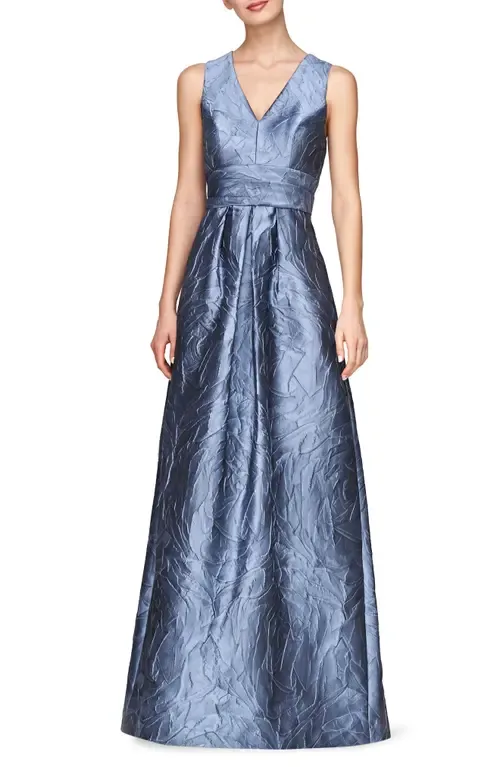 Mariah Crinkle Pleated Gown