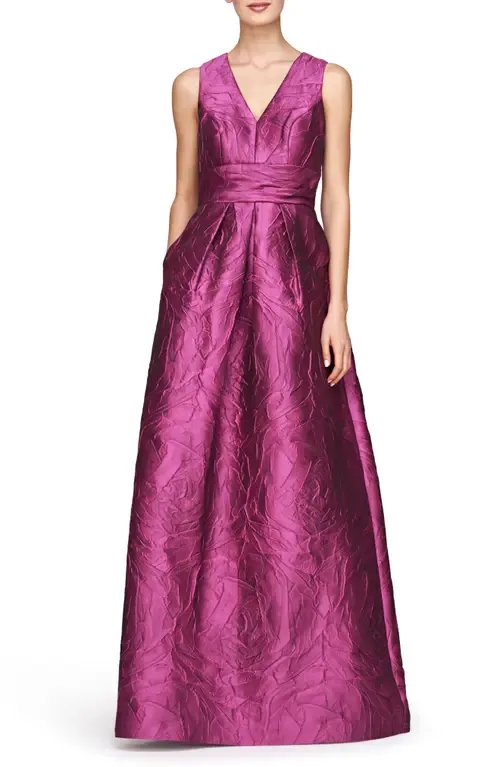 Mariah Crinkle Pleated Gown