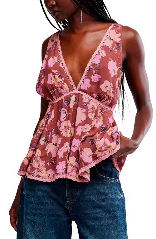 Rome Printed Lace Trim Tank by Free People