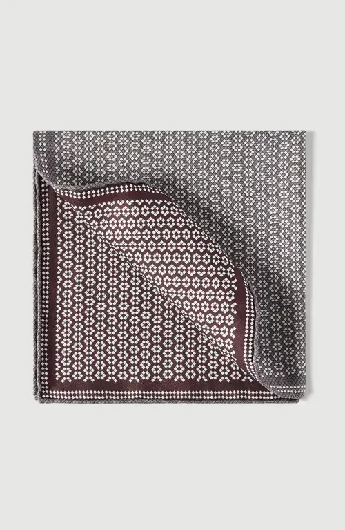 Silk Geometric Pattern Pocket Square by Brunello Cucinelli
