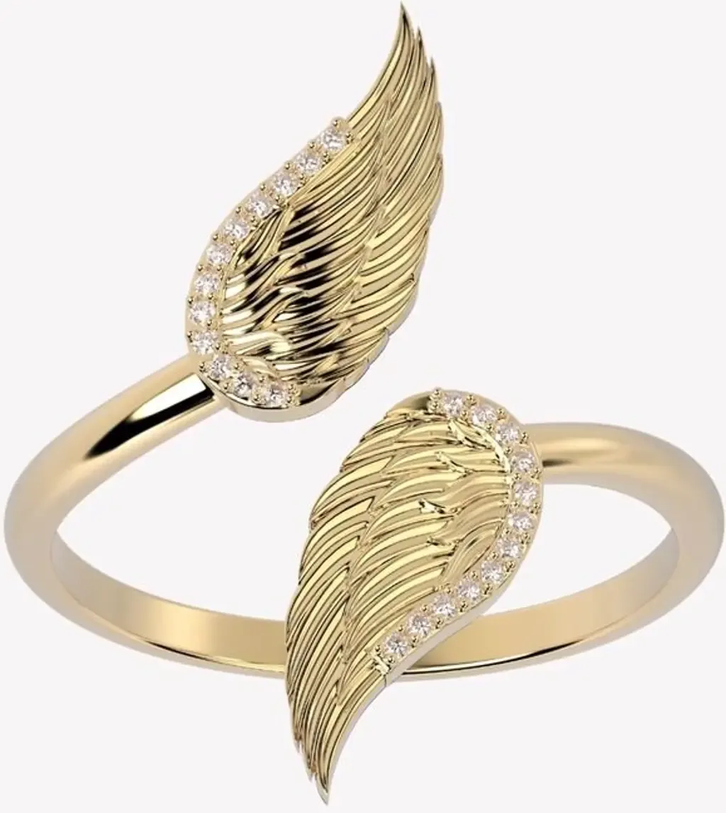 Divine Wings Ring in 18K Gold Plated by Rizen Jewelry