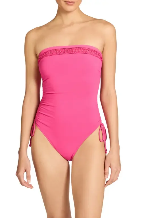 Isabelle Ruched Strapless One-Piece Swimsuit by Robin Piccone