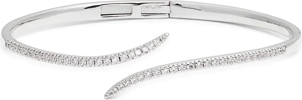 Cubic Zirconia Bypass Cuff Bracelet