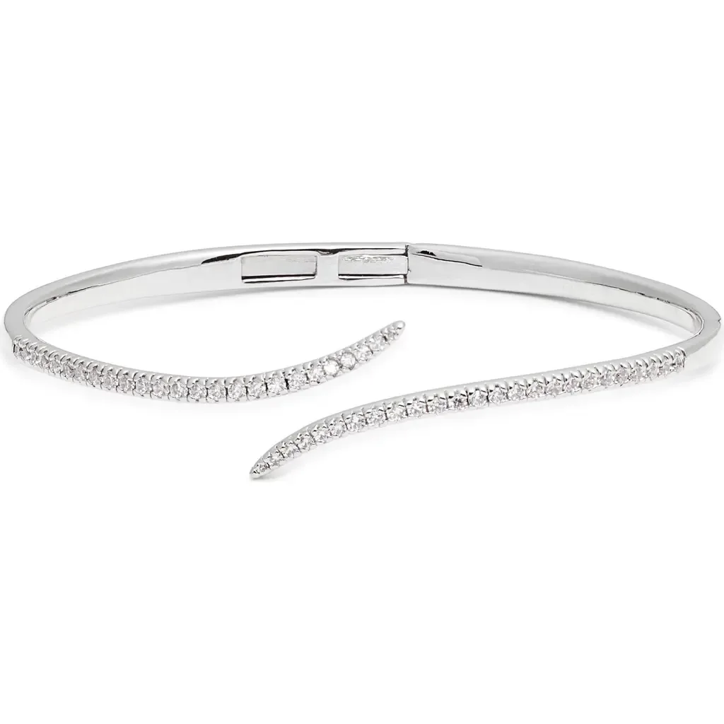 Cubic Zirconia Bypass Cuff Bracelet