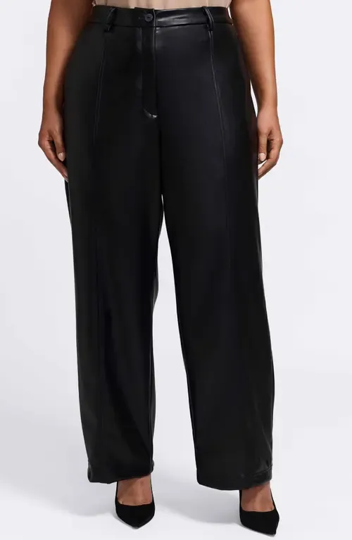 Ciara Wide Leg Faux Leather Pants by Foxcroft