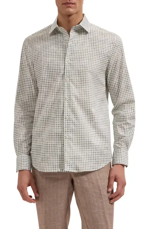 Alvin Shaped Fit Geo Print Button-Up Shirt by Bugatchi