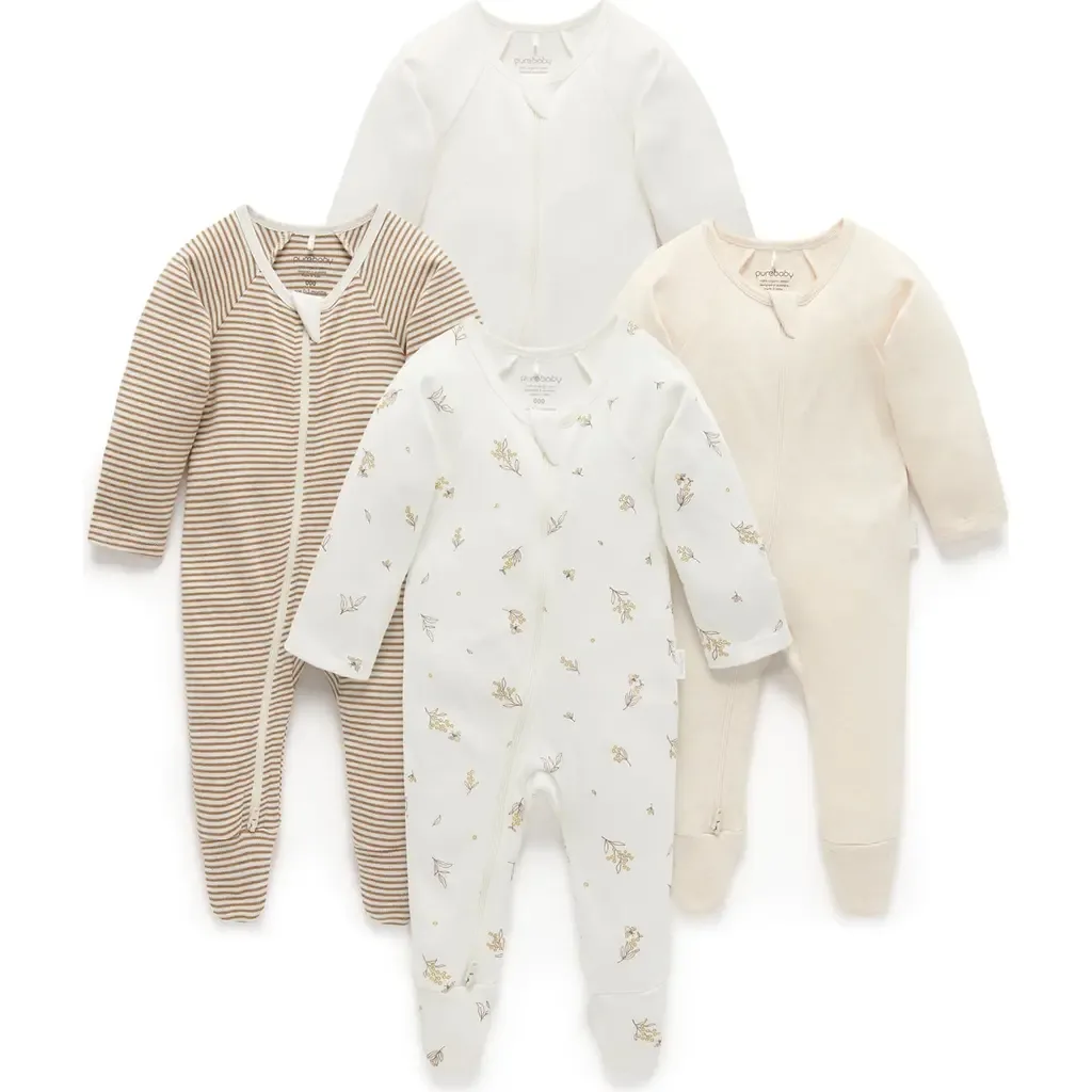 4 Pack Zip Footie by Purebaby