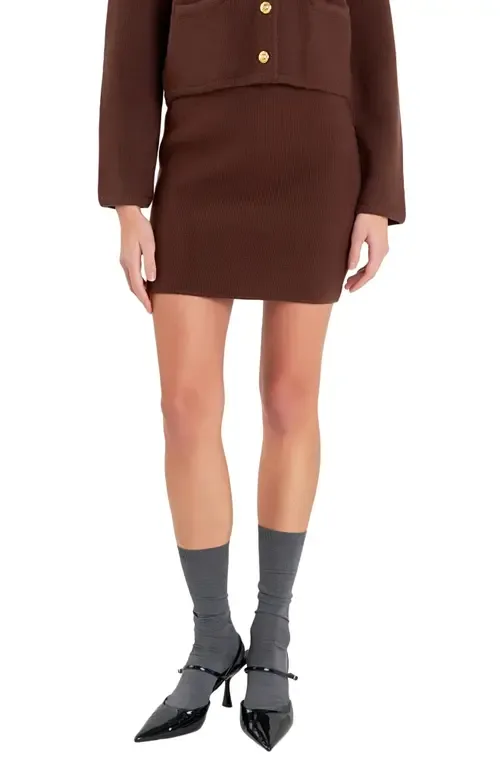 Knit Pencil Miniskirt by English Factory