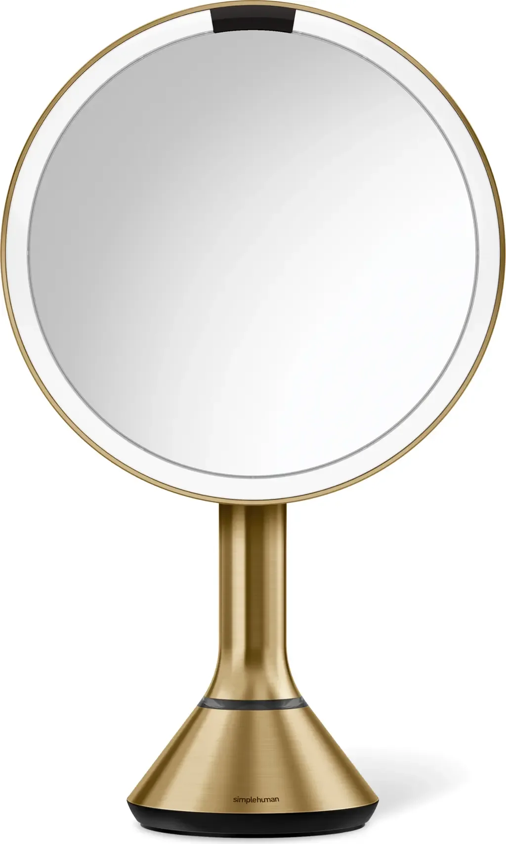 8-Inch Sensor Rechargeable Tabletop Mirror - Brass by simplehuman