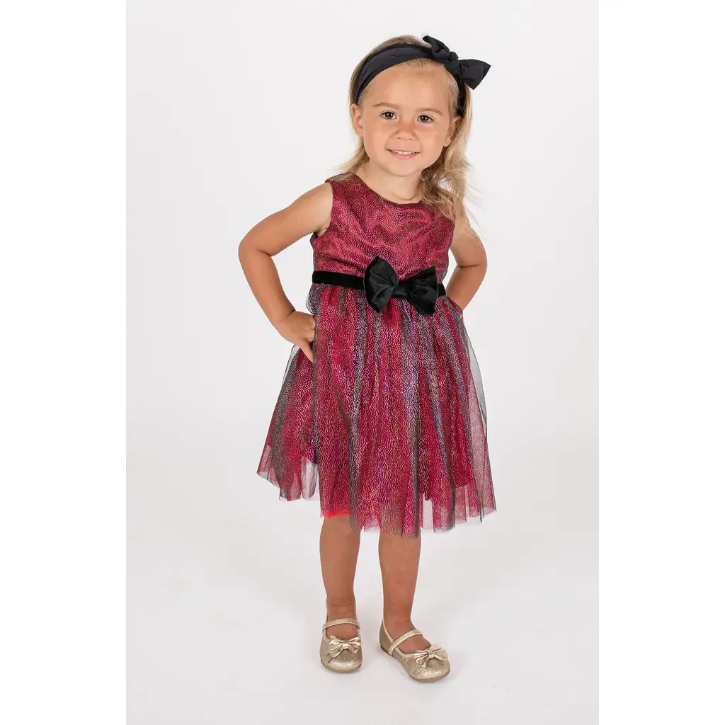 Metallic Tulle Party Dress & Headband Set by Popatu
