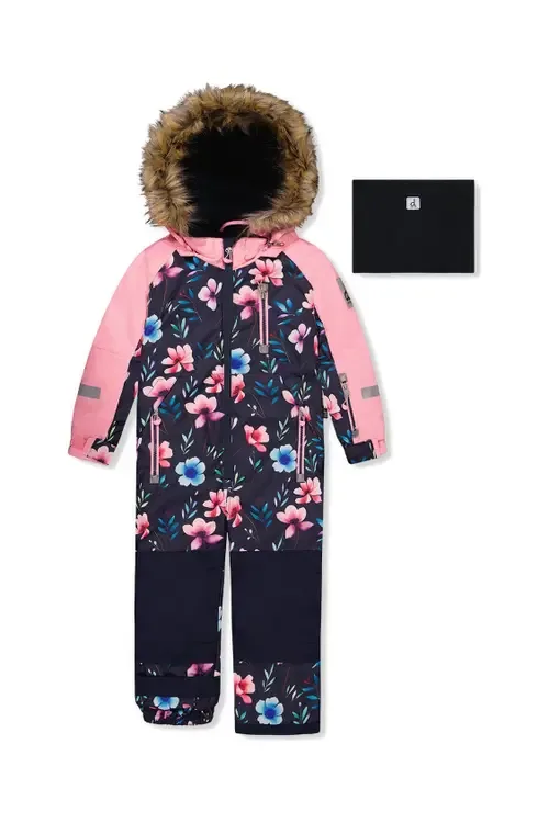Play Floral Faux Fur Hood & One Piece Snowsuit by Deux par Deux