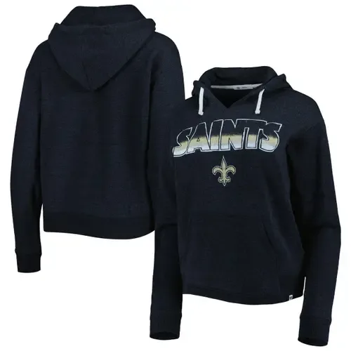 '47 Black New Orleans Saints Color Rise Kennedy Notch Neck Pullover Hoodie by '47