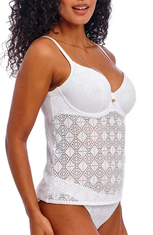 Nomad Nights Underwire Plunge Tankini Top by Freya