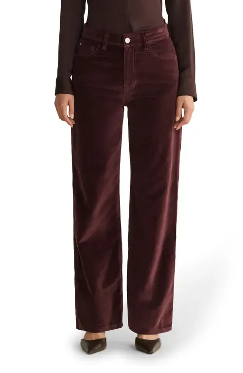 SAT'90s High Waist Relaxed Straight Leg Velvet Pants by WARP+WEFT