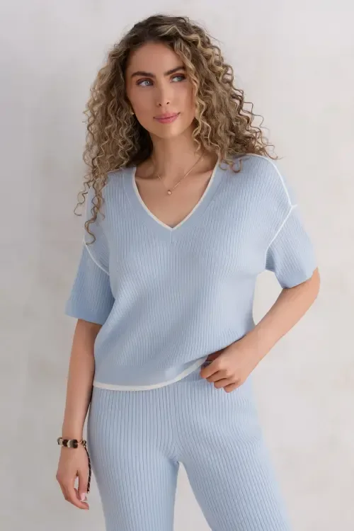 The Awaken Rib V-Neck by KADA