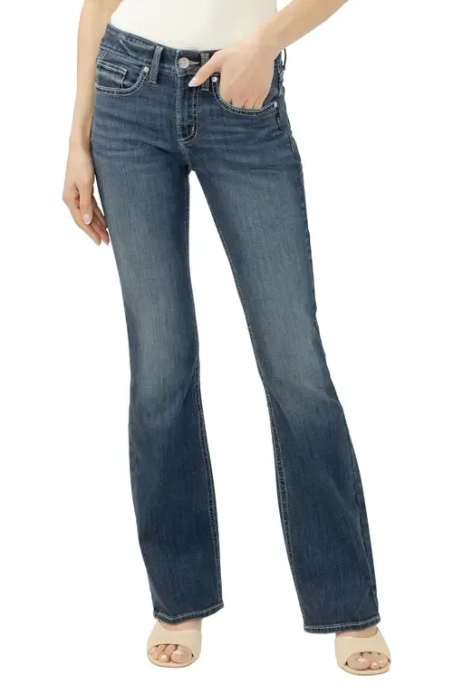 Suki Curvy Mid Rise Bootcut Jeans by Silver Jeans Co.