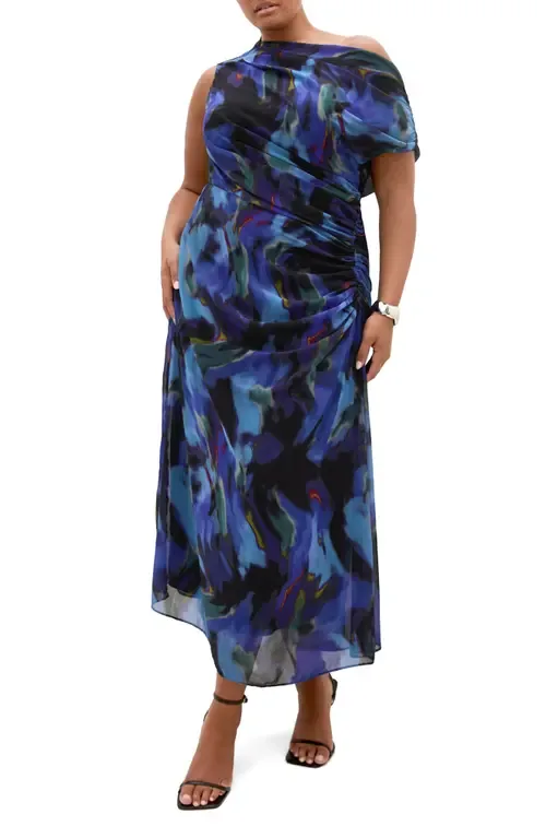 Abstract Floral Print Dress by City Chic