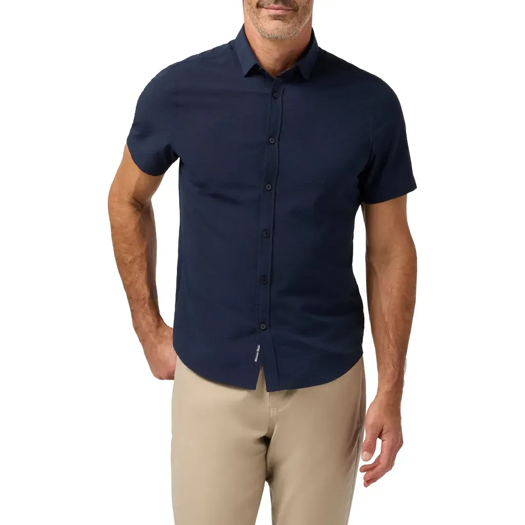 Porter Trim Fit Short Sleeve Performance Button-Up Shirt by Mizzen+Main