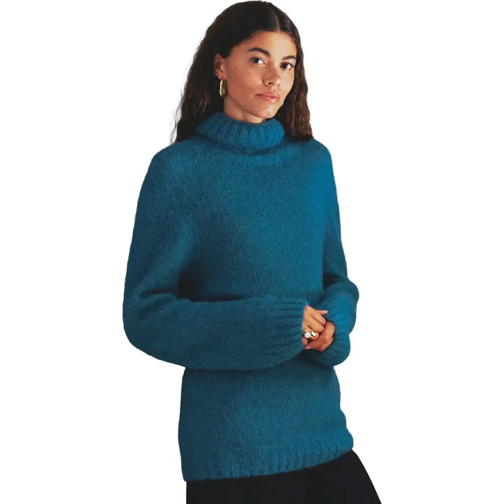 Alpaca Cotton Slouch Turtleneck Sweater by Celtic & Co.