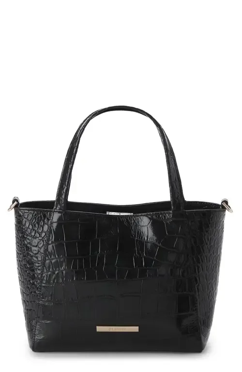 Small Mona Croc Embossed Leather Tote by Brahmin