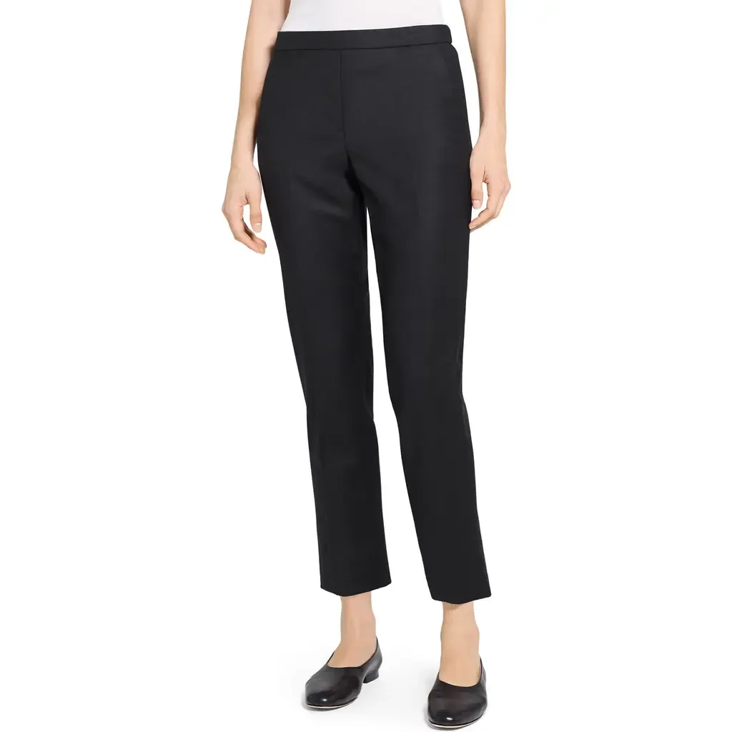 Sleek Flannel Treeca Pull-On Pants by Theory
