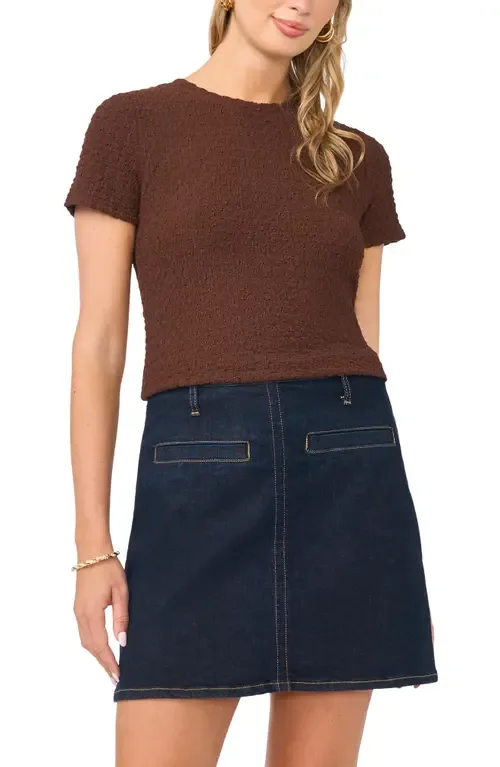 Textured Crewneck T-Shirt by Vince Camuto