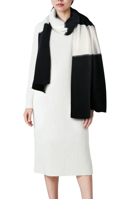 Cashmere Color Block Wrap with Lurex by Portolano