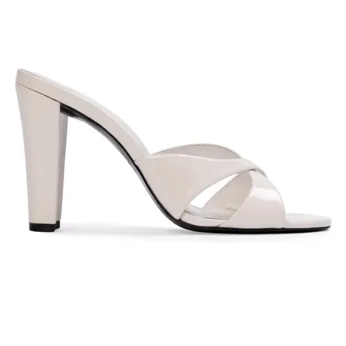 Aika 95 Mule in Coconut Patent Leather by BLACK SUEDE STUDIO