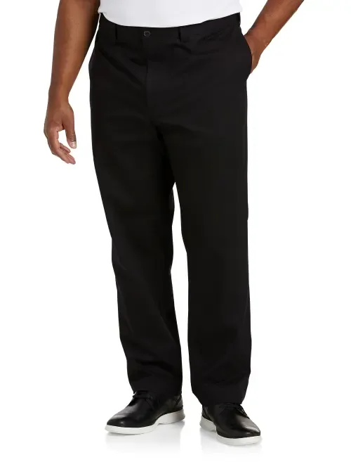 Flat-Front Twill Pants by B+T Essentials