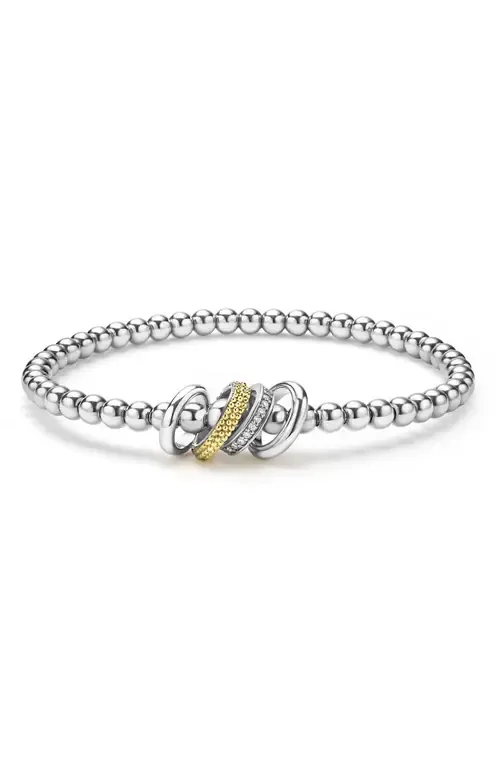 4-Ring Diamond Stretch Bracelet in Two Tone by LAGOS