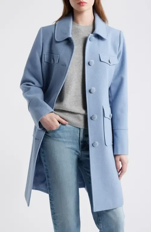 Textured Flap Pocket Coat by CeCe
