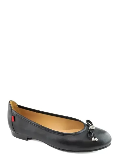 Burton Ave Leather Tiebow Flat by Marc Joseph New York