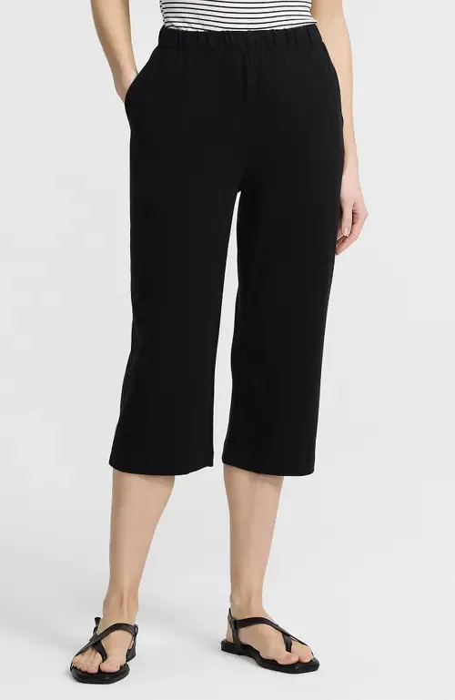 Sport Knit High Rise Elastic Waist Capri Pants by Lands' End