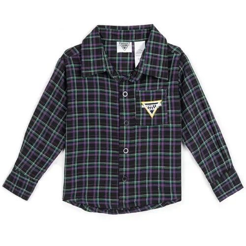Grave Digger Long Sleeve Button Down Shirt by Monster Jam