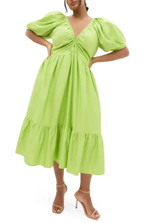 Grace Puff Sleeve Midi Dress