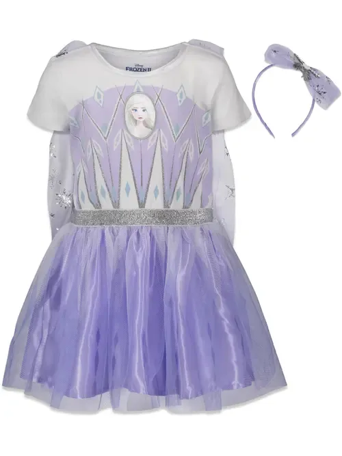 Frozen Cosplay Short Sleeve Dress & Headband Set by Disney