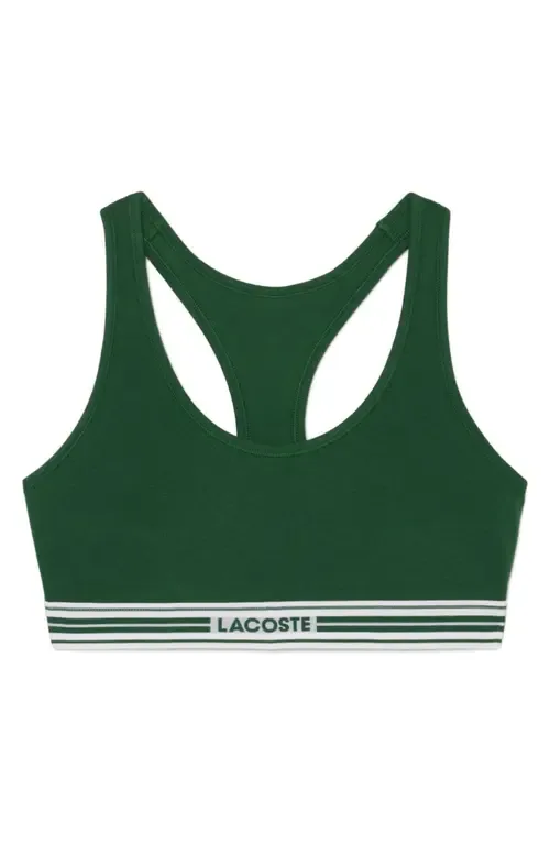 Racerback Padded Stretch Cotton Bralette by Lacoste