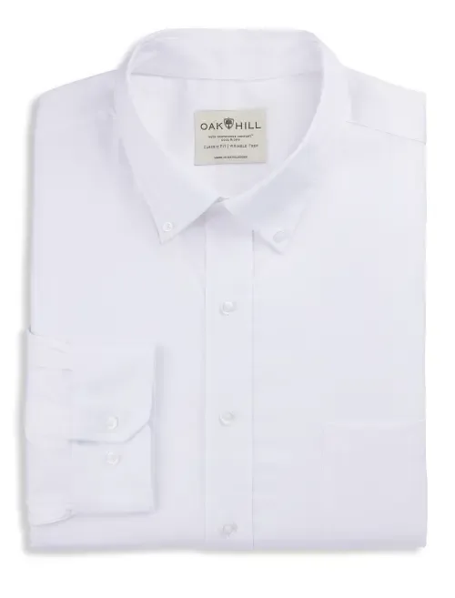 Pinpoint Oxford Dress Shirt by Oak Hill by DXL