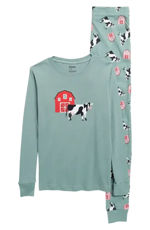 Two-Piece Cotton Printed Matching Family Pajamas, Animal Friends by Leveret