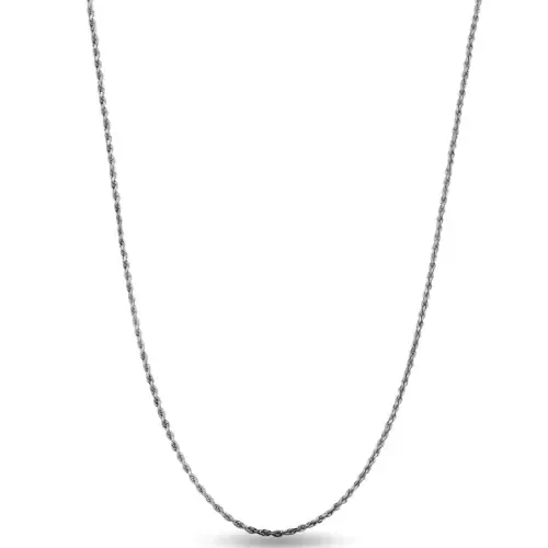 Sterling Silver Rhodium Plated Thin Rope Necklace by Donatello Gian