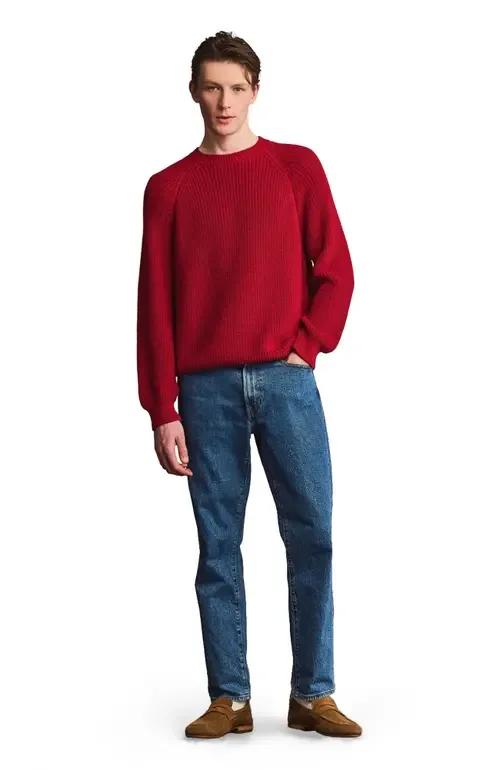 Cotton Fisherman Raglan Crewneck Sweater by NAADAM