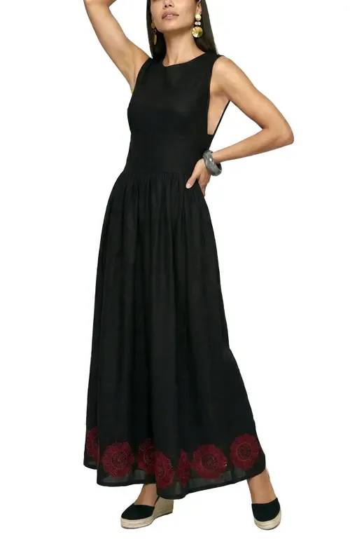 Vanessa Wide Leg Embroidered Jumpsuit by Raffya