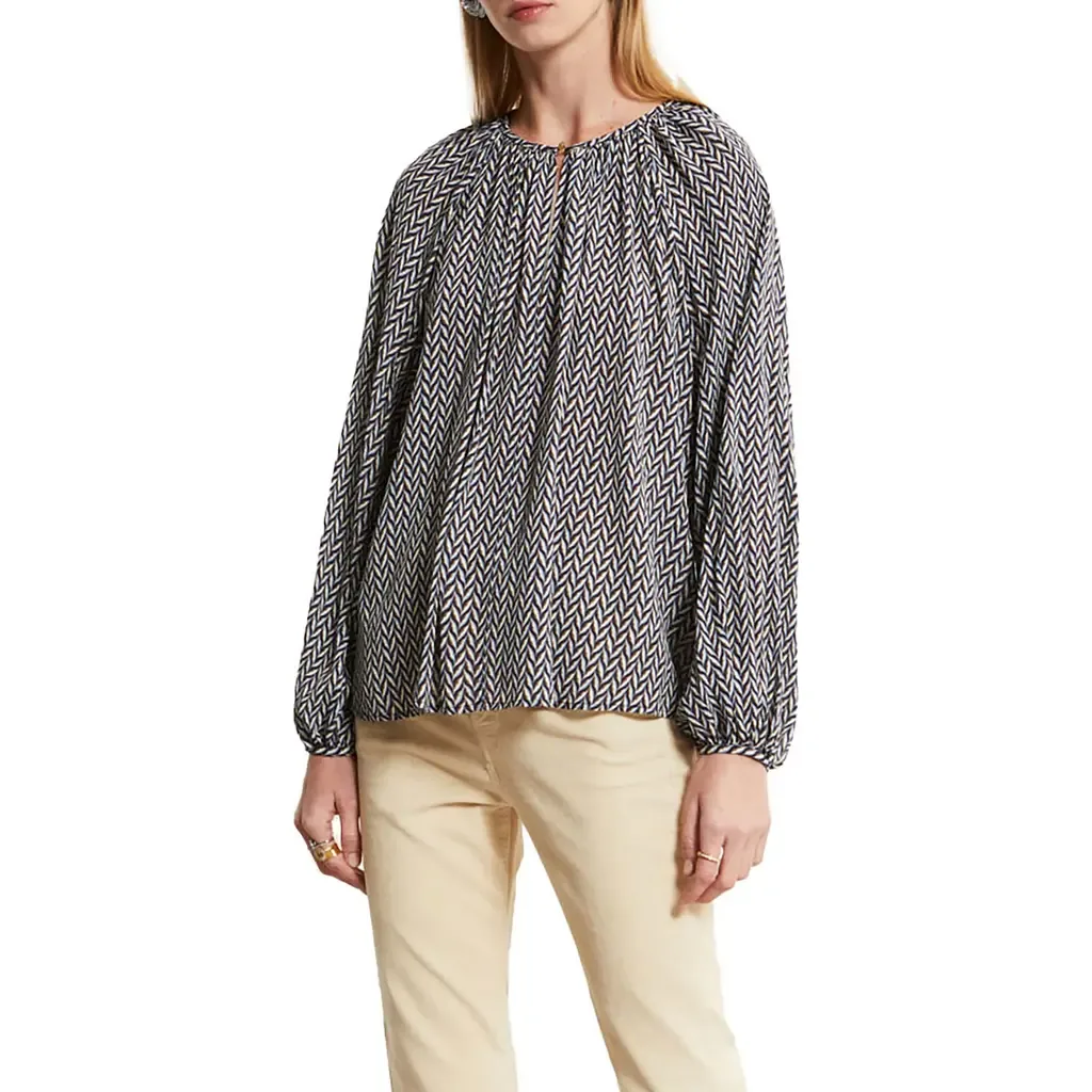 Abstract Print Satin Shirt by ottod'Ame