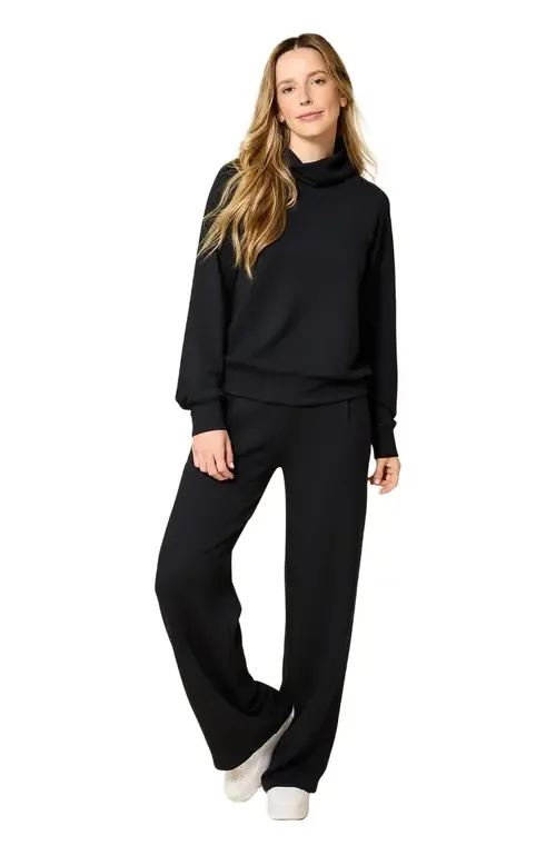 Athleisure Mock Neck and Pleated Pant Set by Softies