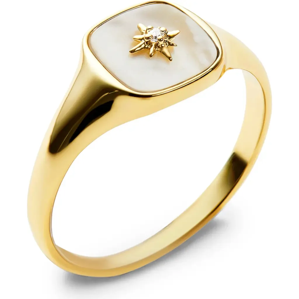 Amara Mother-of-Pearl Star Signet Ring